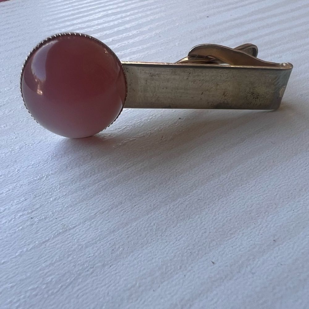Pink and gold Tie Clip